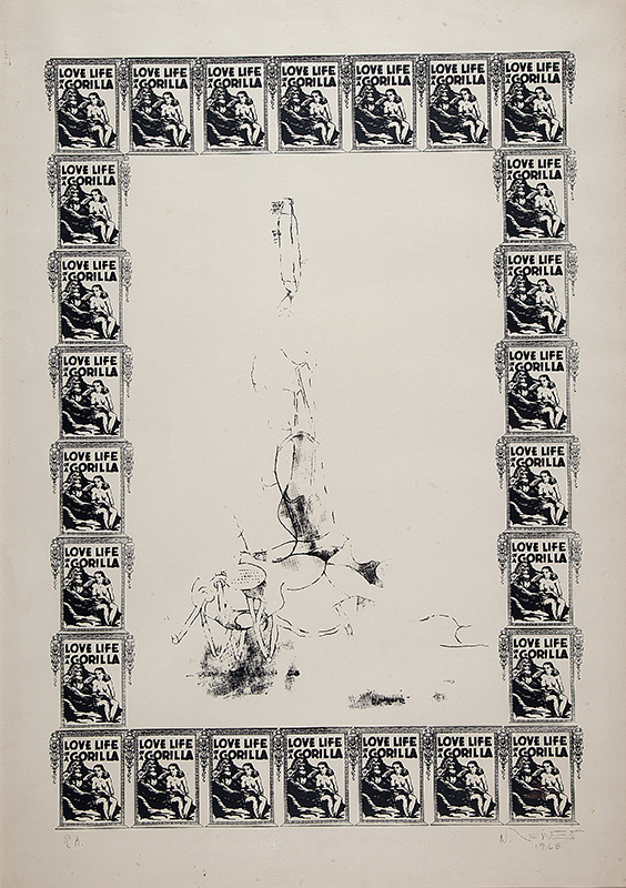 NELSON LEIRNER - `Love Lifo f a gorila` - Gravura ` PA - Ass.dat.1968 inf. dir - 100 x 70 cm.