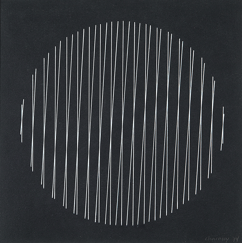 LOTHAR CHAROUX - `Sem título` - Guache sobre cartão - Ass.dat.1974 inf. dir. 29 x 29 cm