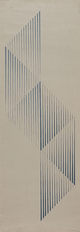 LOTHAR CHAROUX - `Sem título` - Guache sobre cartão - Ass.dat.1973 inf. dir. (Assinado em 4 posições) - 100 x 35 cm - Apresenta pequenas manchas.