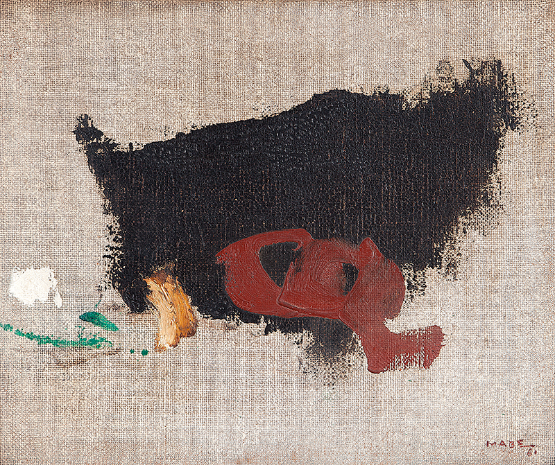 MANABU MABE - `Abstrato` - Óleo sobre tela - Ass.dat.1964 inf.dir. 50 x 60 cm - Registrada no Instituto Manabu Mabe.