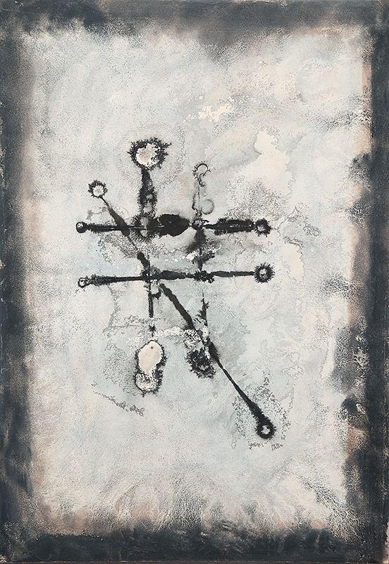 ANTÔNIO BANDEIRA - `Sem título` - Aquarela sobre papel - Ass.dat.1966 inf.dir. 50 x 34 cm - Obra adquirida no leilão Aloisio Cravo.