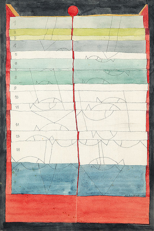 UBIRAJARA RIBEIRO - `Sem título`- Aquarela e lápis sobre papel - Ass.dat.1970 inf. dir. 49 x 33 cm