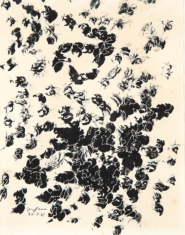 IVAN SERPA - `Sem título` -Nanquim sobre papel -Ass.dat.1961 inf. esq. 18,5 x 14,5 cm