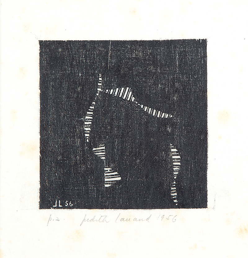 JUDITH LAUAND - `Sem título` -Xilogravura - P.A. Ass.dat. 1956 no centro. 11 x 10 cm