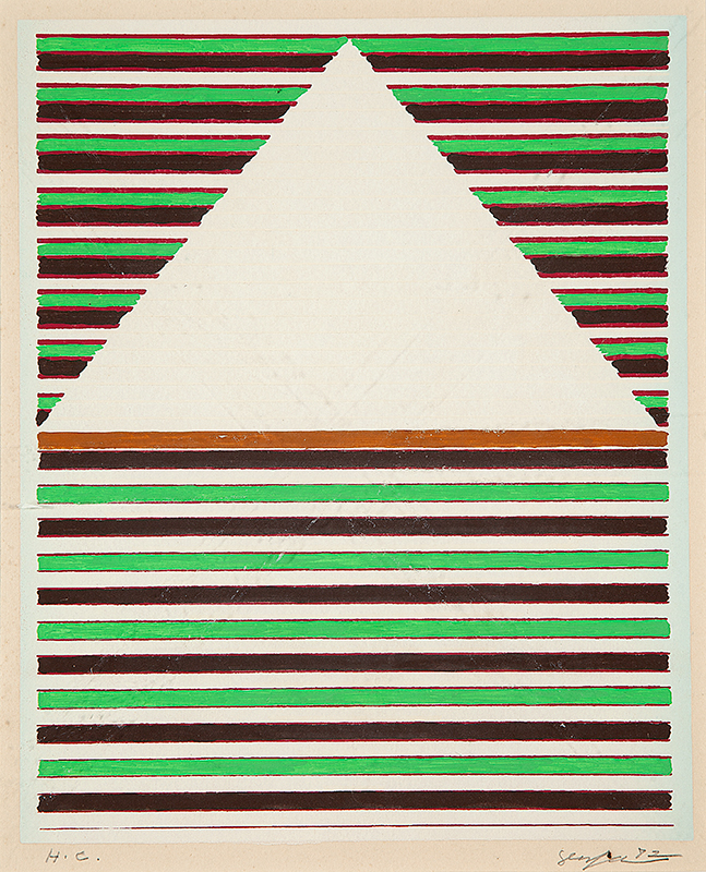 IVAN SERPA - `Sem título` - Gravura com interferência aquarelada ` H.C.- Ass.dat.1972 inf. dir. 26 x 21 cm - Com etiqueta da Ronie Mesquita Galeria.
