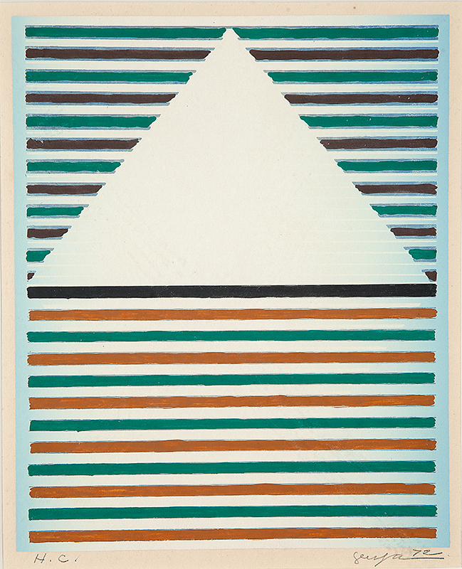 IVAN SERPA - `Sem título`- Gravura com interferência aquarelada` H.C.- Ass.dat.1972 inf. dir. 26 x 21 cm - Com etiqueta da Ronie Mesquita Galeria.