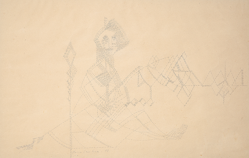 MARIA LEONTINA - `Sem título`- Desenho á grafite sobre papel -Ass. dat.1954 inf. esq. 28 x 43 cm