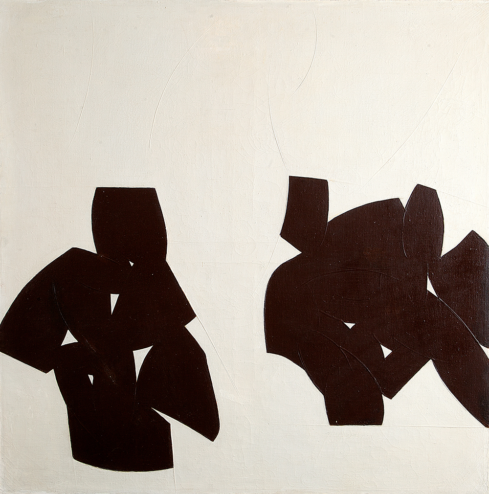 FERNANDO LEMOS - “Sem título”, Óleo sobre tela, Ass.dat.1964/1965 no verso, 90 x 90 cm. - Ex. Coleção Carlos Prado.