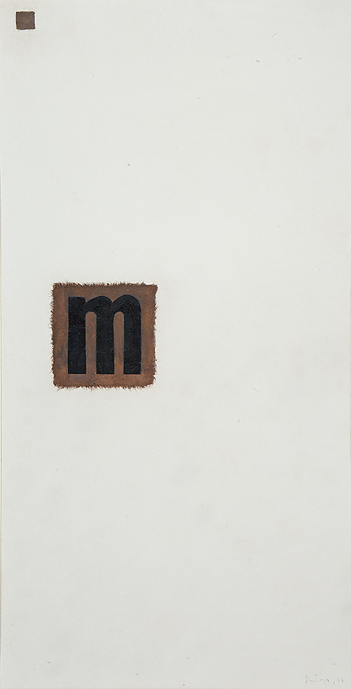 MIRA SCHENDEL - “Toquinho”, Colagem e letra set sobre papel, Ass.dat.1972 inf. dir., 49 x 25 cm. -  Com etiqueta da Paulo Figueiredo Galeria de Arte.