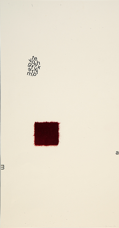 MIRA SCHENDEL - “Toquinho”, Colagem e letra set sobre papel, Ass.dat.1972 inf. dir., 49 x 25 cm. -Procedência Studio Nobrega.