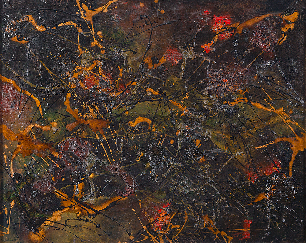MARILIA GIANETTA TORRES - “Abstração II”, Óleo sobre tela, Ass.tit. dat. 1961 no verso, 65 x 81 cm.