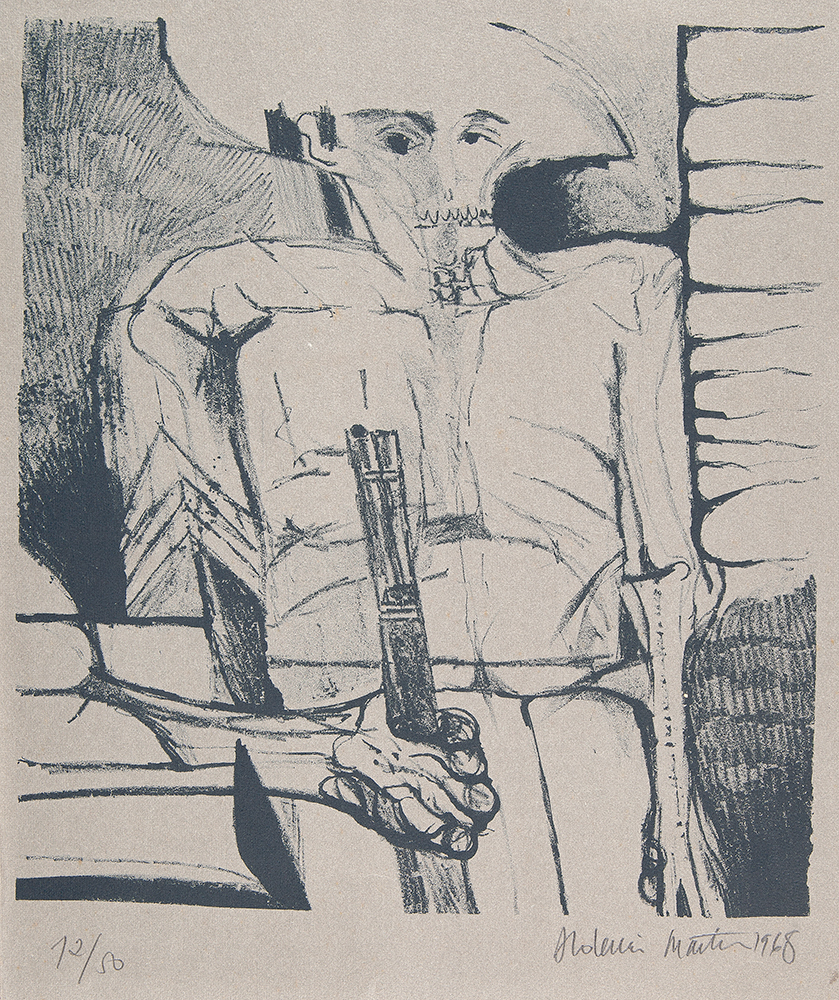 ALDEMIR MARTINS - “Cangaceiro”, Serigrafia – 12/50, Ass.dat.1968 inf. dir, 33 x 28,5 cm.Sem moldura.