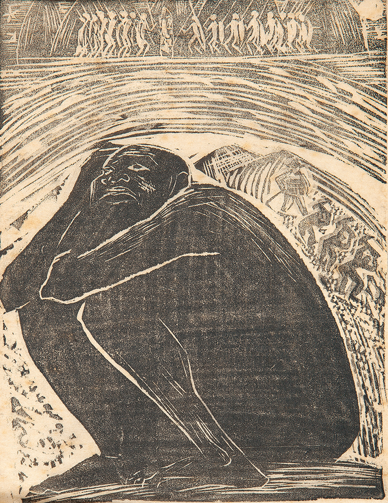 LIVIO ABRAMO - “Sem título”, Xilogravura, Ass.inf.esq, 27 x 21 cm.Sem moldura.