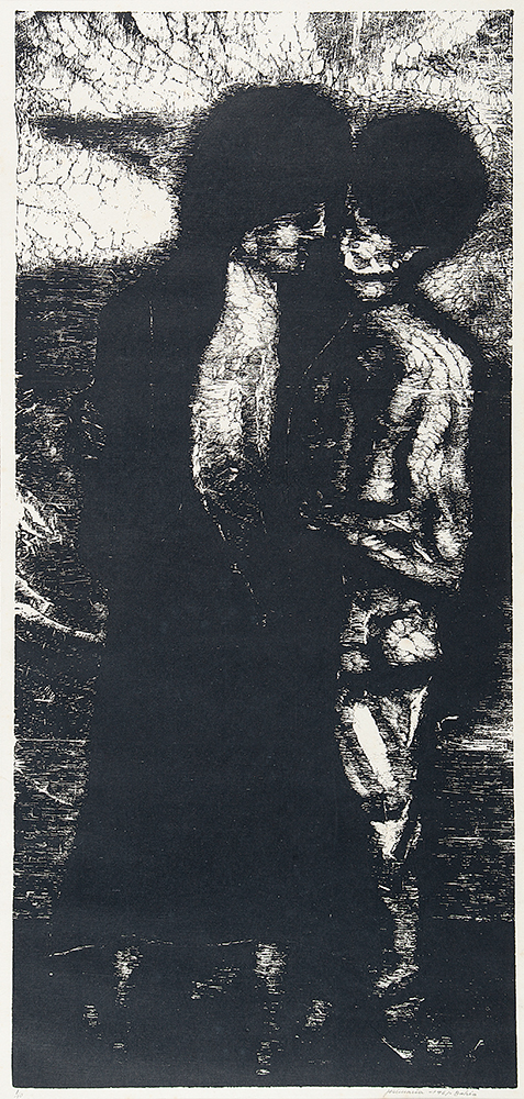 JOSÉ MARIA - “Sem título”, Xilogravura – 1/10, Ass.dat.1961 e loc. “Bahia” inf.dir, 79 x 38 cm.