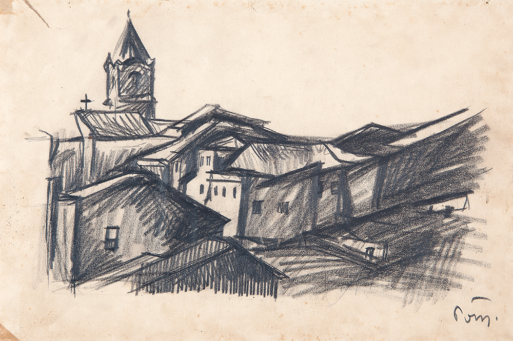 POTY LAZZAROTTO - “Sem título” Desenho a lápis sobre papel, Ass. dat.5/01/1950 lat. dir, 22 x 31 cm. - Sem moldura.