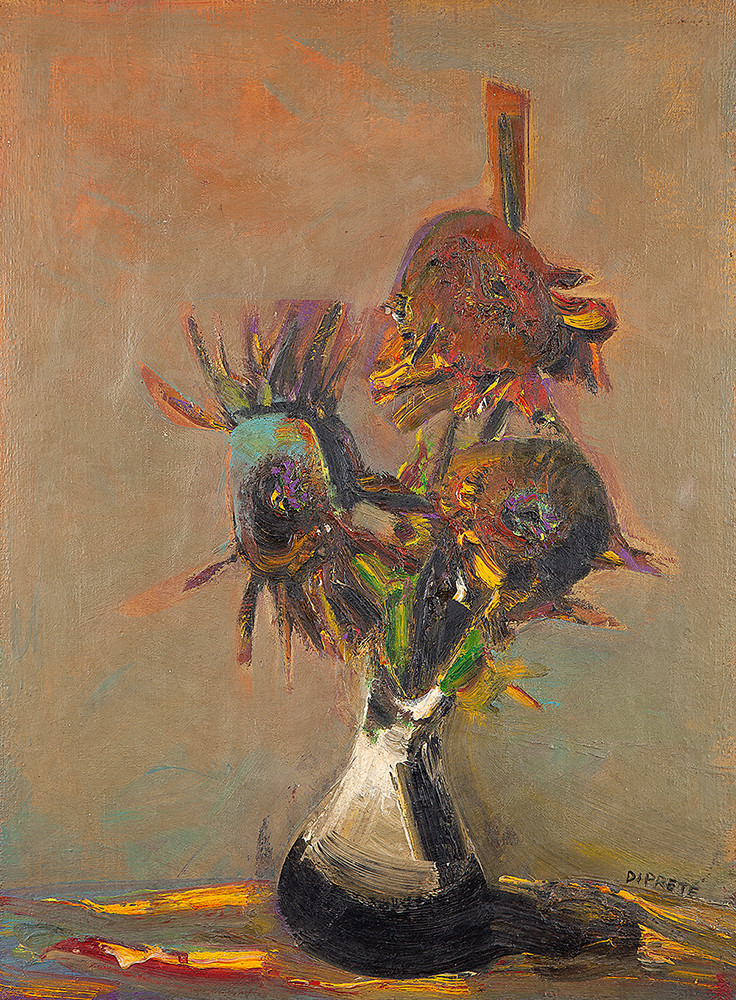 DANILO DI PRETE - “Vaso com flores” - Óleo sobre tela - Ass. inf. dir.- 73 x 54 cm.