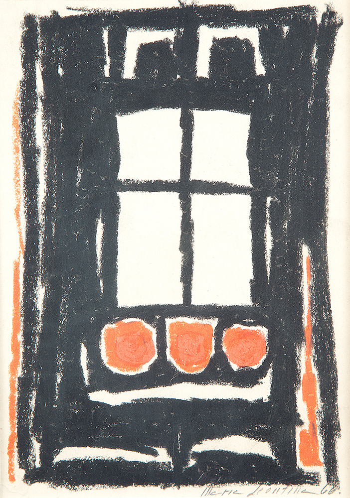 MARIA LEONTINA - “Sem título” - Pastel - Ass.dat.1966 inf. dir - 22,5 x 16 cm.