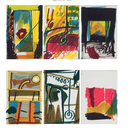LEONILSON - Lote contendo 6 obras - “Sem título” - Técnica mista sobre cartão - 1981 - 31 x 21 cm.  - Registrado no Projeto.