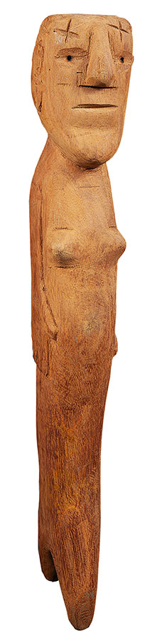 JOÃO DA LAGOA (JOÃO FRANCISCO DA SILVA - “Homem peixe” -Escultura em madeira -Sem Assinatura -2000 - 46 x 8 x 7,5 cm.Com certificado de autenticidade da Karandash Arte Contemporânea Ltda.