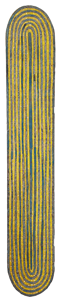 MARCOS COELHO BENJAMIN- “Sem título”,Metal e madeira, Ass.dat.1988 no verso, 160 x 27 x 3 cm.Reproduzido na pág. 220 do livro Coleção Marcantonio Vilaça – Cosac e Naify.