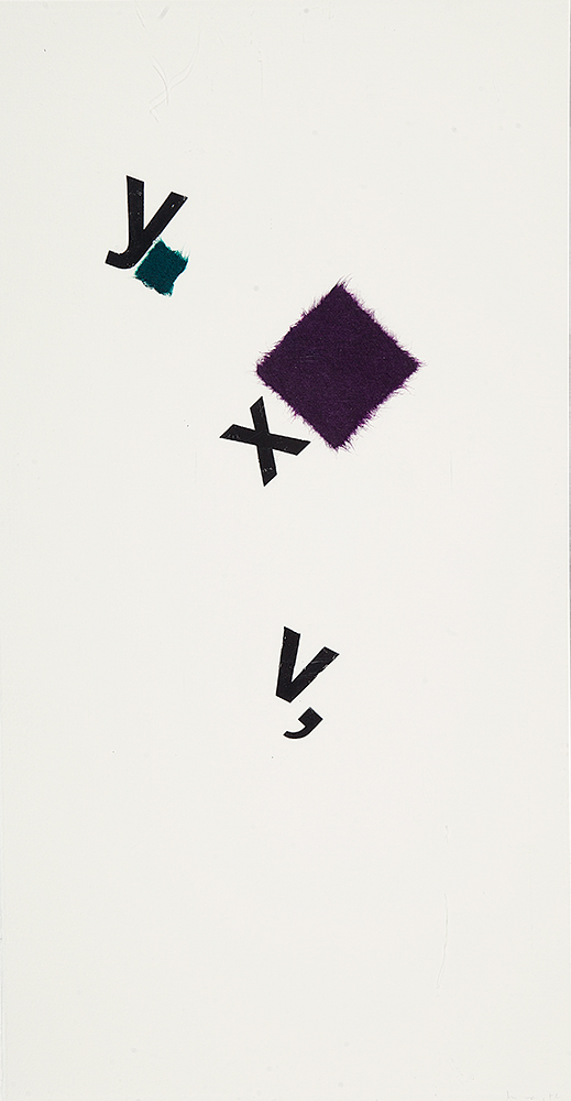 MIRA SCHENDEL- “Toquinho”, Colagem e letra set sobre papel, Ass.dat.1972 inf.dir, 48 x 25 cm.