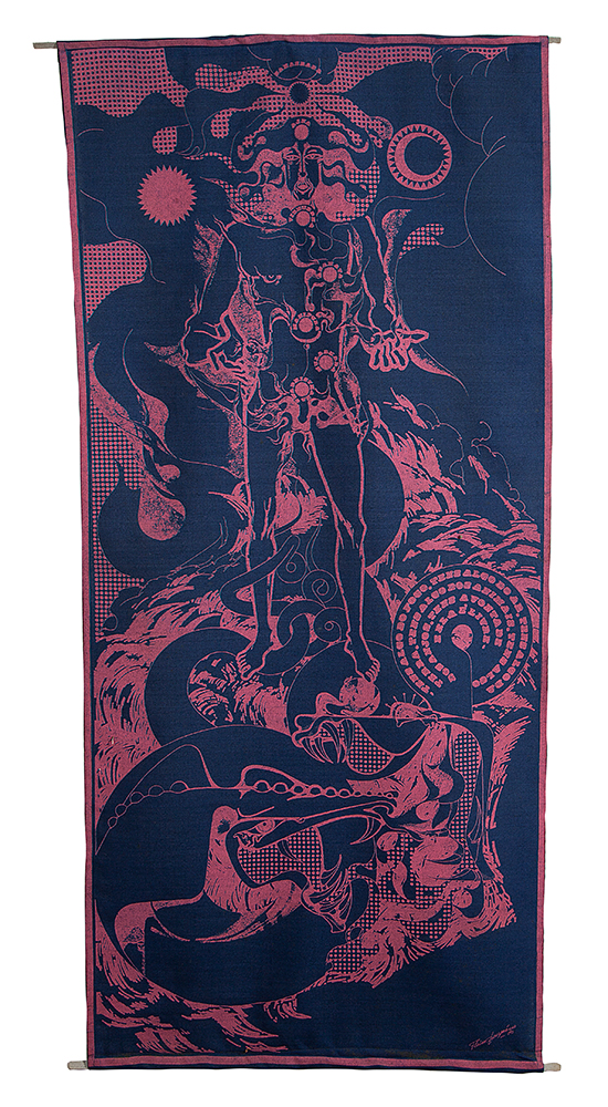 FLÁVIO IMPÉRIO - “Homem nu”, Serigrafia sobre tecido, 134 x 62 cm,Ex. Coleção Ricardo Abal. - Um exemplar semelhante encontra-se reproduzido no livro do artista.