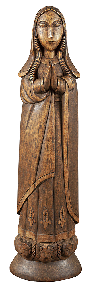 MESTRE EXPEDITO- “Santa”, Escultura em madeira, Ass.dat.1982 e loc. “Piauí” na peça, 58 cm altura.