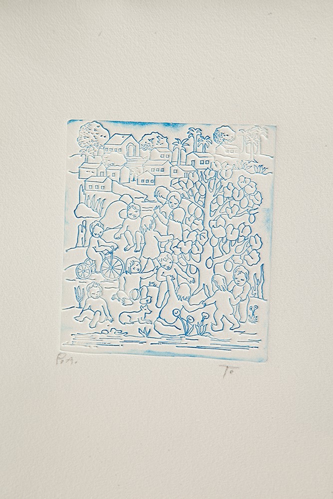 TARSILA DO AMARAL - “Crianças brincando” Gravura em metal – PA, Ass.inf.dir, 1970, 26,5 x 19,5 cm.