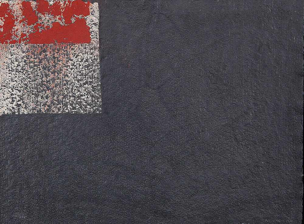 ANTÔNIO DIAS - “Sem título” Técnica mista e óleo sobre papel, Ass.dat.1982 no verso, 28 x 37,5 cm. - Com etiqueta da Galeria Luisa Strina.