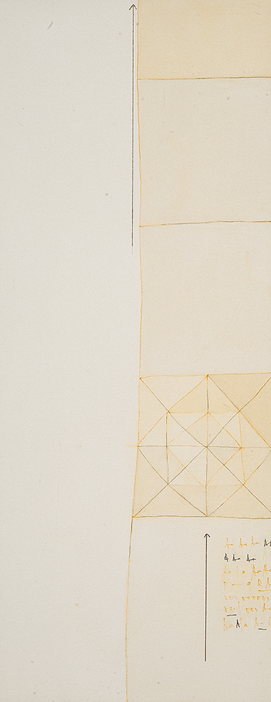 MIRA SCHENDEL - “Sem título”, Técnica mista sobre papel, Ass.dat.1978 inf.dir, 46 x 23 cm.