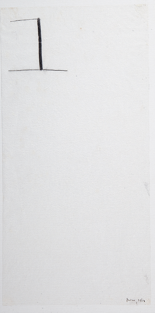 MIRA SCHENDEL - “Sem título” Monotipia, Ass.dat.1964 inf.dir, 46 x 23 cm.