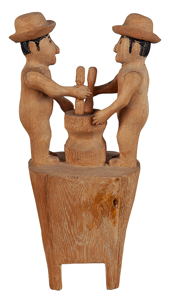 ZÉ DO CHALÉ (JOSÉ CÂNDIDO DOS SANTOS) - “Sem título” Escultura em madeira, 2000, 23 x 13 x 14 cm. Com certificado de autenticidade da Karandassh Arte Contemporânea Ltda.