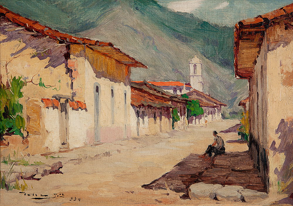 PAULO DO VALLE JUNIOR - São Sebastião Óleo sobre tela, Ass.dat.1934 inf.esq, 26 x 37 cm.