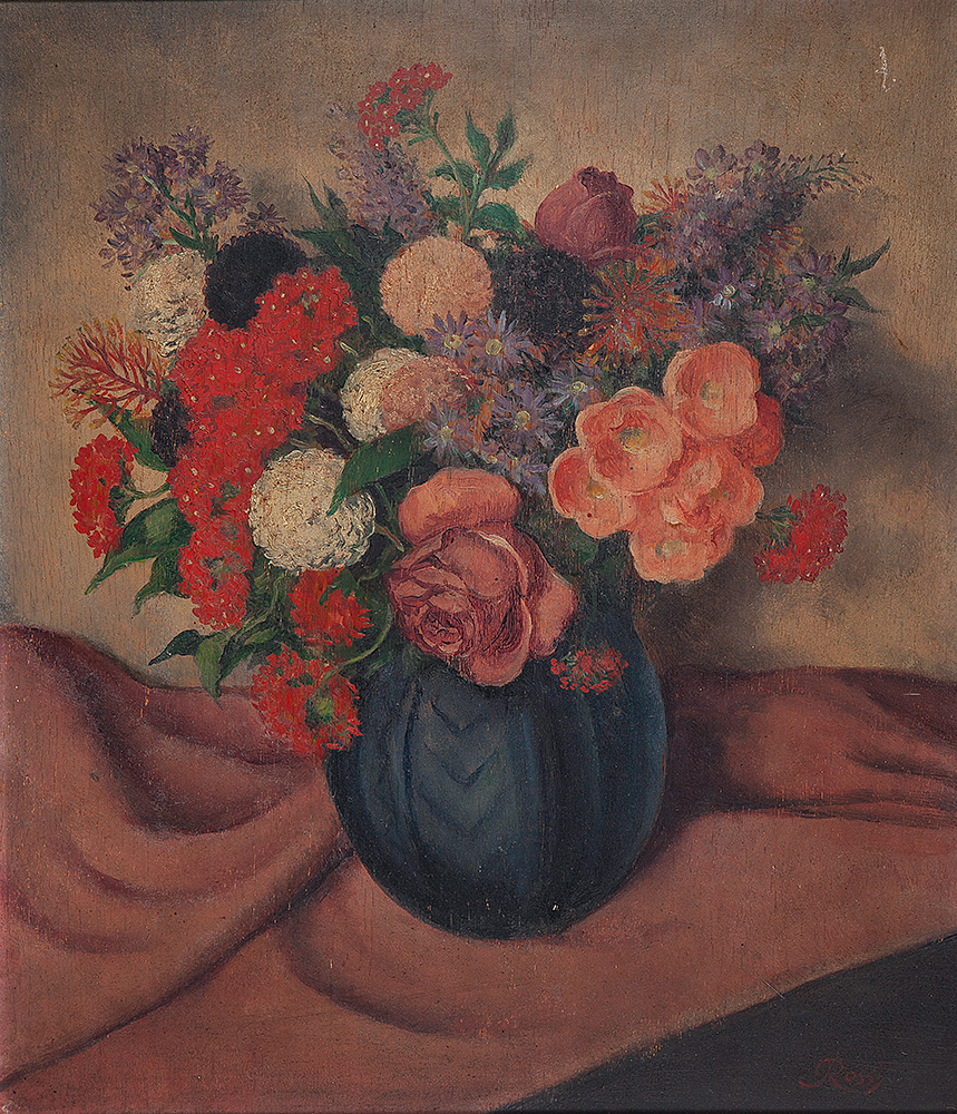 ROSSI OSIR - “Vaso de Flores” Óleo sobre madeira, Ass.inf.dir, 43,5 x 37,5 cm.