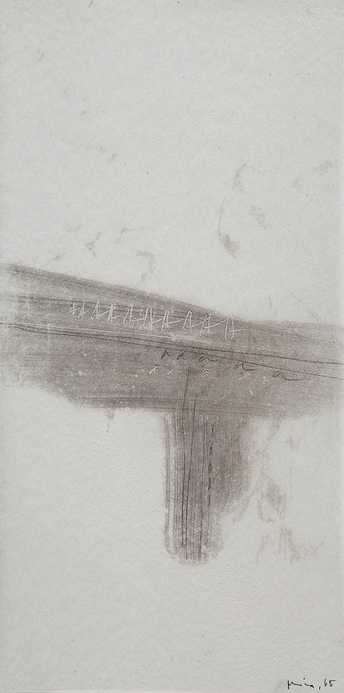 MIRA SCHENDEL - “Sem título” Monotipia, Ass.dat.1965 inf.dir, 46 x 27 cm.