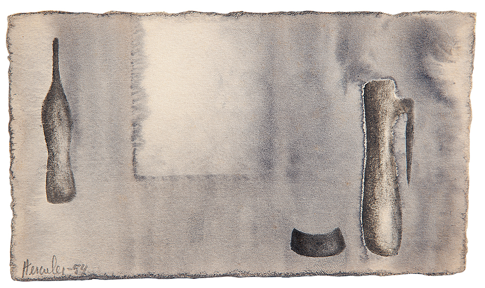 HÉRCULES BARSOTTI - “Sem título” Guache sobre cartão, Ass.dat.1954 inf.esq, 9,5 x 16 cm.