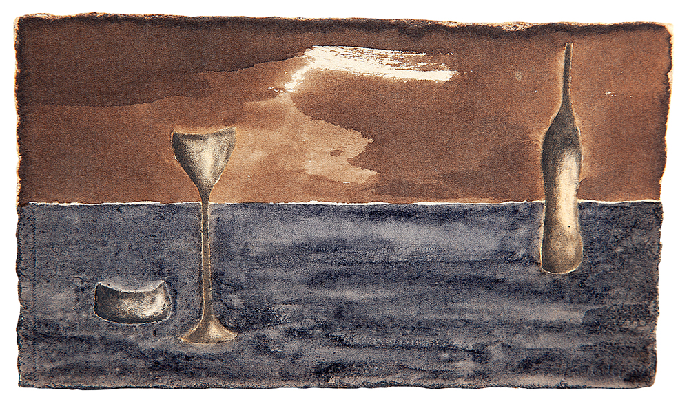HÉRCULES BARSOTTI - “Sem título” Guache sobre cartão, Ass.dat.1954 inf.dir, 9,5 x 16 cm.