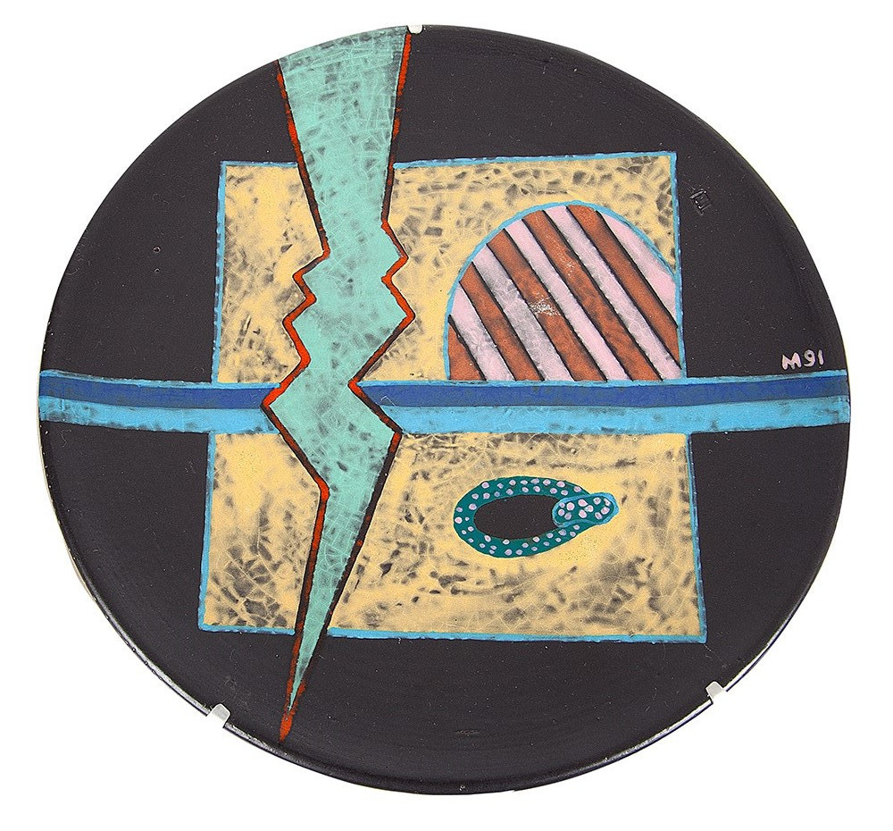 MEGUMI YUASA - “Sem titulo” - Pintura sobre prato - Assinado - 30 cm diâmetro.