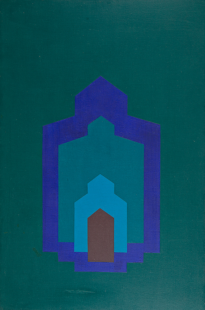 VALDEIR MACIEL - “Composição geométrica” - Óleo sobre tela - Ass.dat.1968 no verso - 120 x 80 cm.