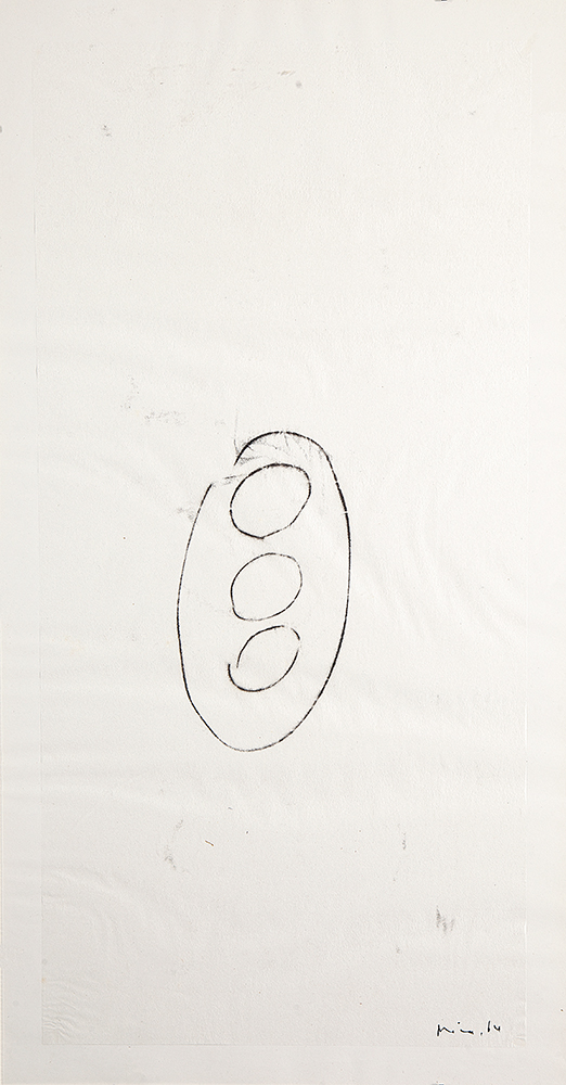 MIRA SCHENDEL - “Sem título”- Monotipia sobre papel - Ass.dat.1964 inf.dir. - 47 x 23 cm.