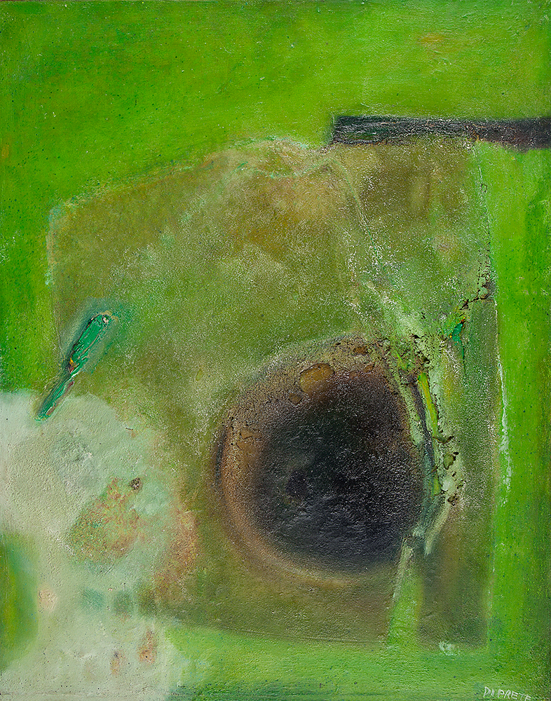 DANILO DI PRETE - “Abstração verde” - Óleo sobre tela - Ass.inf.dir. - 75 x 60 cm.