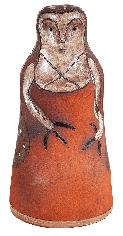 MIGUEL DOS SANTOS - “Sem título”- Escultura em cerâmica - Assinada,1974 - 43 x 22 x 16 cm.
