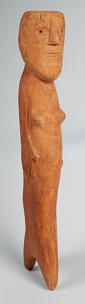 JOÃO DA LAGOA - “Homem peixe”- Escultura em madeira - Sem Assinatura - 2000 - 46 x 8 x 7,5 cm.Com certificado de autenticidade da Karandash Arte Contemporânea Ltda.