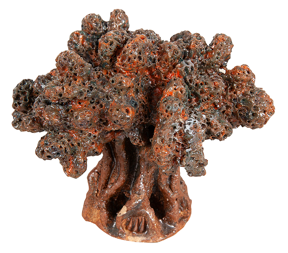 MEGUMI YUASA - “Árvore”- Escultura em terracota policromada - Assinada - 12 cm altura.