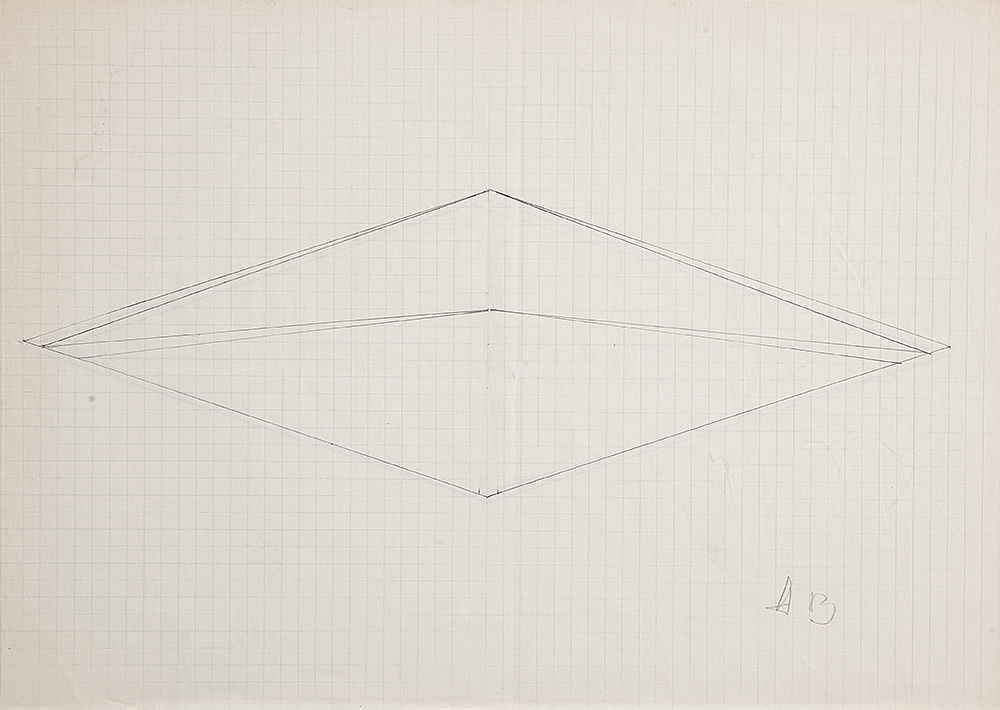 HERCULES BARSOTI - “Sem título”- Desenho a lápis sobre papel milimetrado, Ass.inf.dir., 21 x 30 cm.