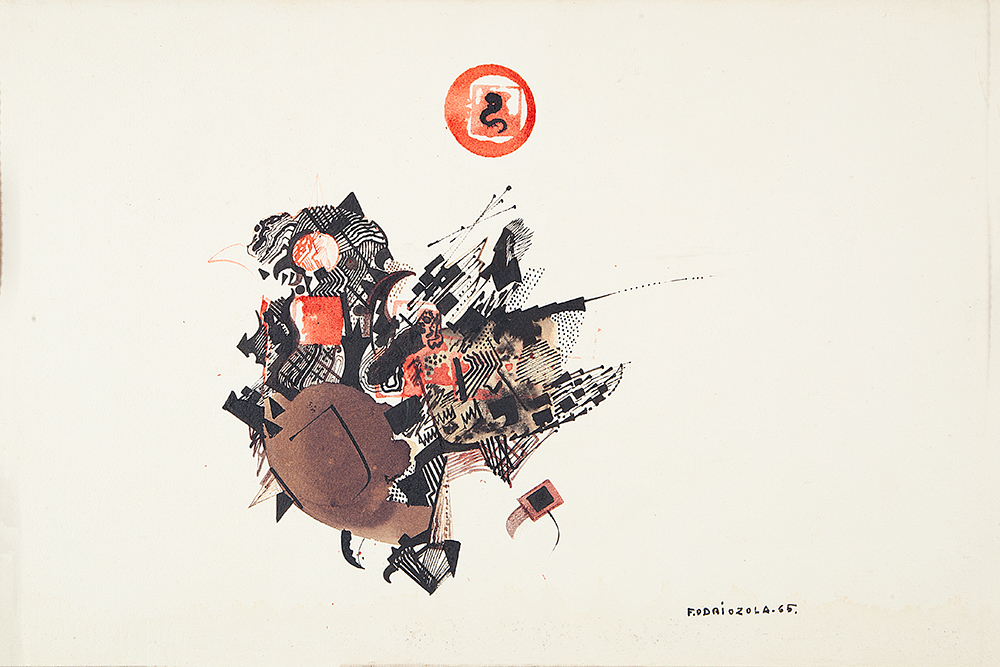 FERNANDO ODRIOZOLA - “Sem título”- Guache sobre papel - Ass.dat.1965 inf.dir. - 32 x 47 cm.