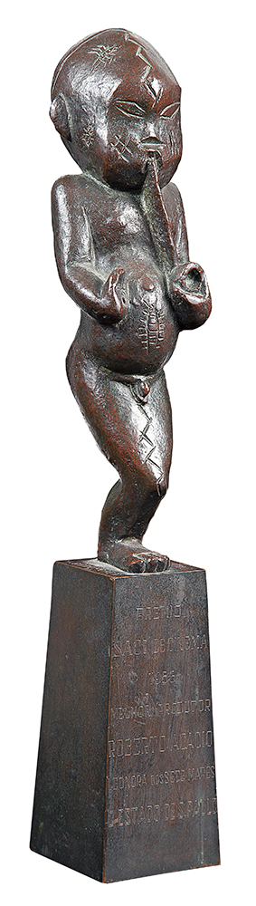 VICTOR BRECHERET - “Saci” - Escultura em bronze - Assinada - 40 cm altura.Prêmio “Saci” de cinema 1956 melhor produtor Roberto Acácio – Leonora dos Sete Mares – O Estado de São Paulo.