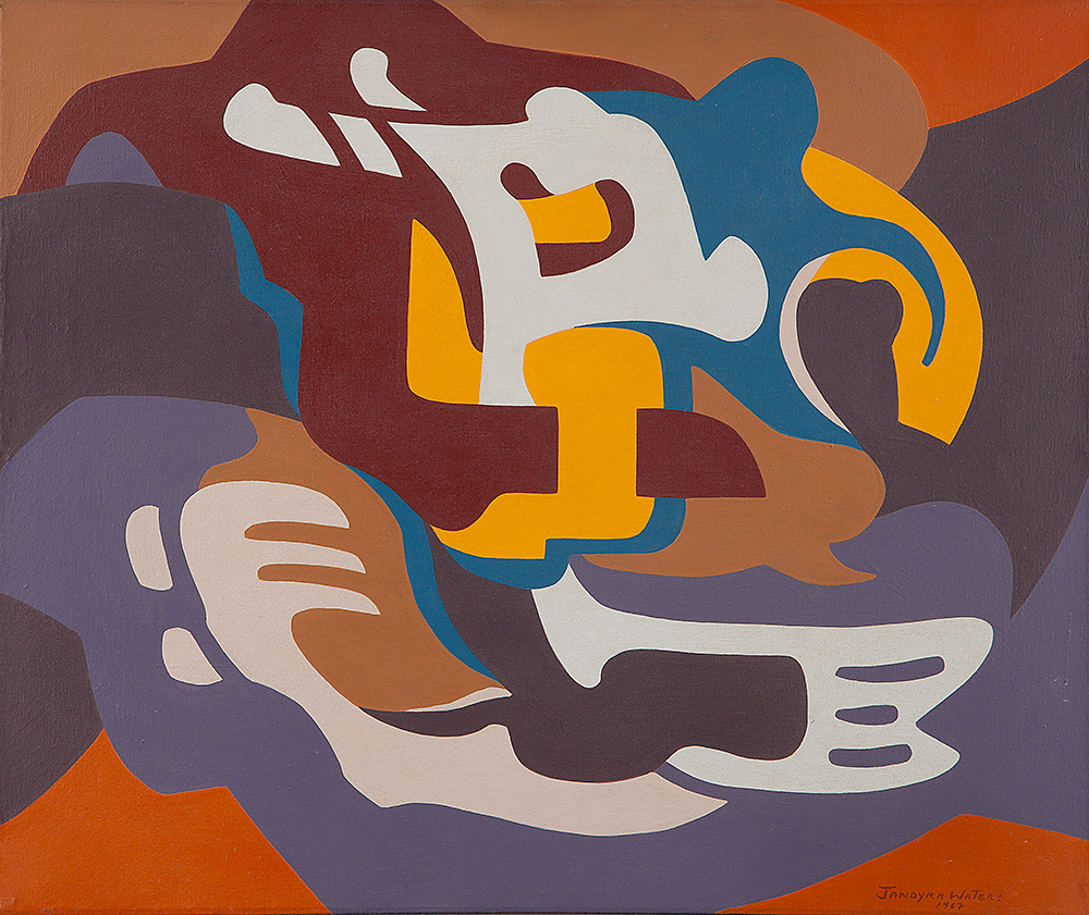 JANDYRA WATERS - “Sem título”- Óleo sobre tela - Ass.dat.1967 inf.dir - 45 x 54 cm.Com vestígio de carimbo no verso.