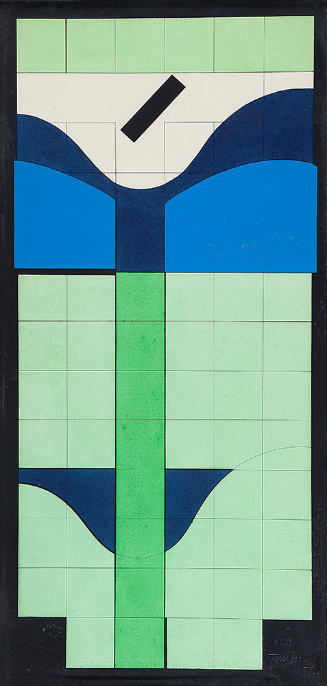 TUNEU - “Sem título” - Aquarela e nanquim sobre cartão - Ass.dat.1974 inf.dir - 69 x 34 cm.