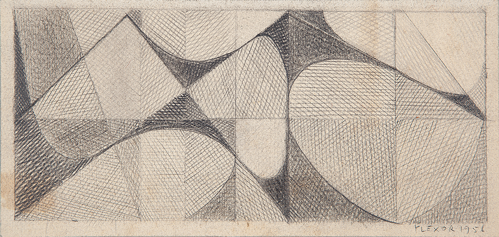 SAMSON FLEXOR - “Sem título” - Desenho a lápis sobre papel - Ass.dat.1956 inf. dir -10,5 x 21,5 cm.